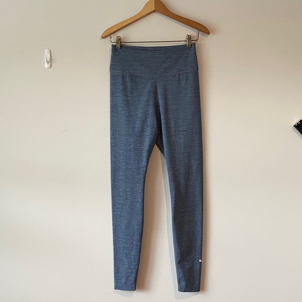 Nike Heathered Blue Mid-Rise Leggings